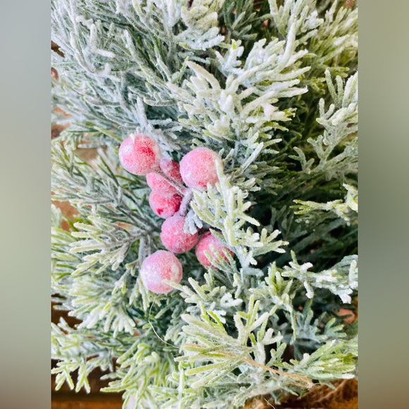 *Frosted Cedar & Red Berry Tree, 15”